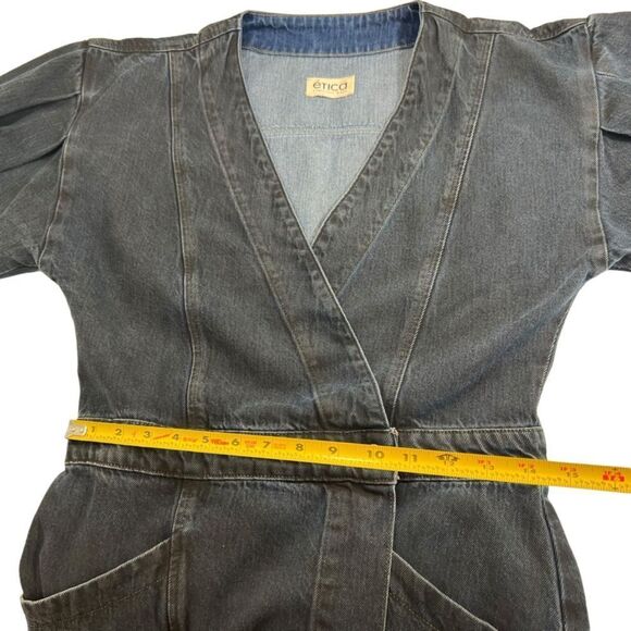 ETICA Mira Denim Wrap Dress in Black Lava - Picture 12 of 14